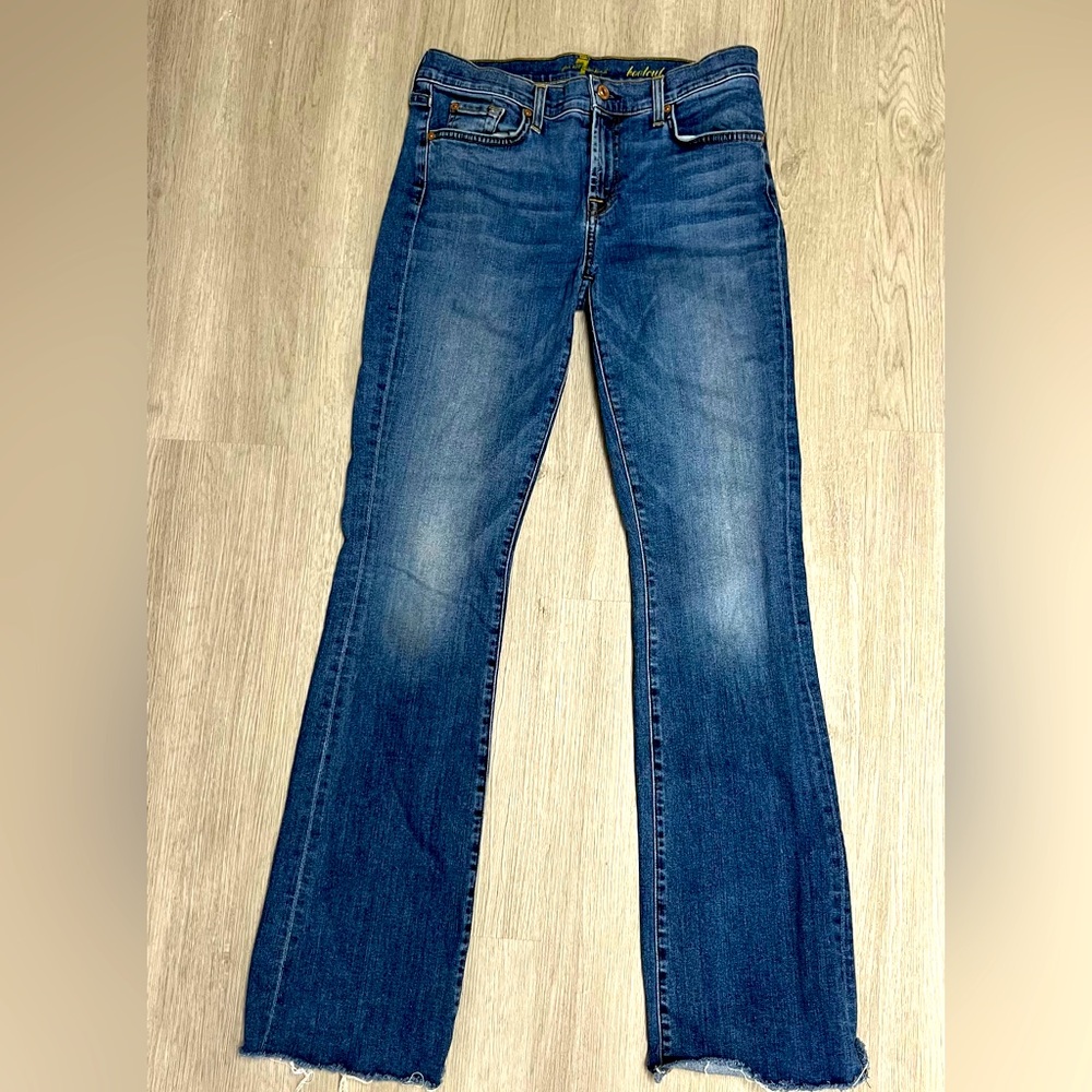 Frayed 7 for all mankind bootcut jeans